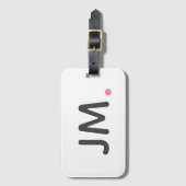 Moderne oude Initialen | Aangepast Trendy Pink Mon Bagagelabel (Voorkant (verticaal))