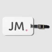 Moderne oude Initialen | Aangepast Trendy Pink Mon Bagagelabel (Voorkant (horizontaal))