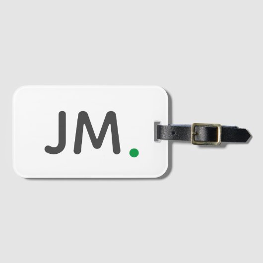Moderne oude Initialen | Minimalistisch groen mono Bagagelabel (Voorkant (horizontaal))