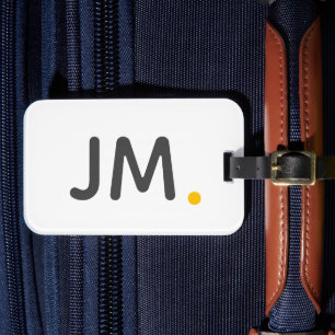 Moderne oude Initialen Steenmosterdmonogram Bagagelabel