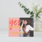 Moderne, oude koraalroze foto opslaan Datum I Briefkaart (Staand voorkant)