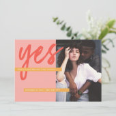 Moderne, oude koraalroze foto opslaan Datum Kaart (Staand voorkant)