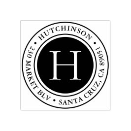 Moderne, oude monogram Ronde Adres Rubberstempel