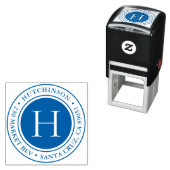 Moderne, oude monogram Ronde Adres Zelfinktende Stempel (In situ)