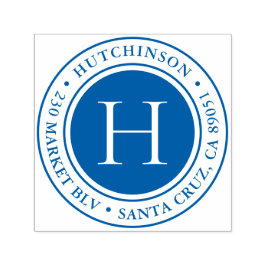 Moderne, oude monogram Ronde Adres Zelfinktende Stempel