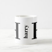 Moderne, oude monogram, zwarte witte koffie Mok (Center)