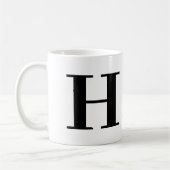 Moderne, oude monogram, zwarte witte koffie Mok (Links)