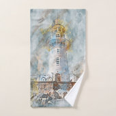 Moderne oude nautische kustvuurtoren bad handdoek (Handdoek)