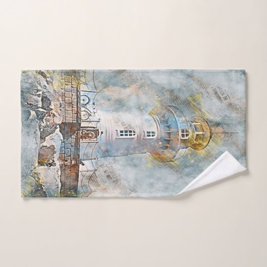 Moderne oude nautische kustvuurtoren bad handdoek (Handdoek)