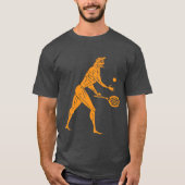 Moderne oude Olympiërs spelen tennis donker T-shirt (Voorkant)