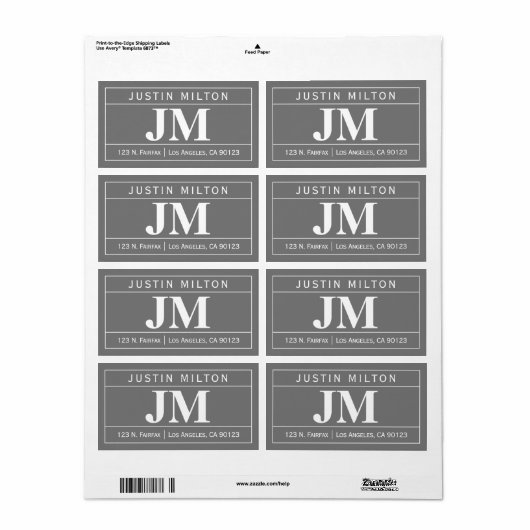 Moderne, oude professional | Grijs en wit Etiket (Full Sheet)