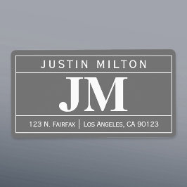 Moderne, oude professional | Grijs en wit Etiket