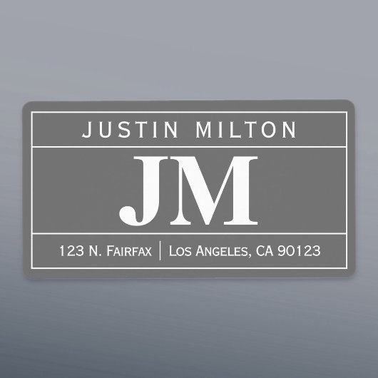 Moderne, oude professional | Grijs en wit Etiket