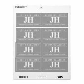 Moderne, oude professional | Grijze en witte verze Etiket (Full Sheet)