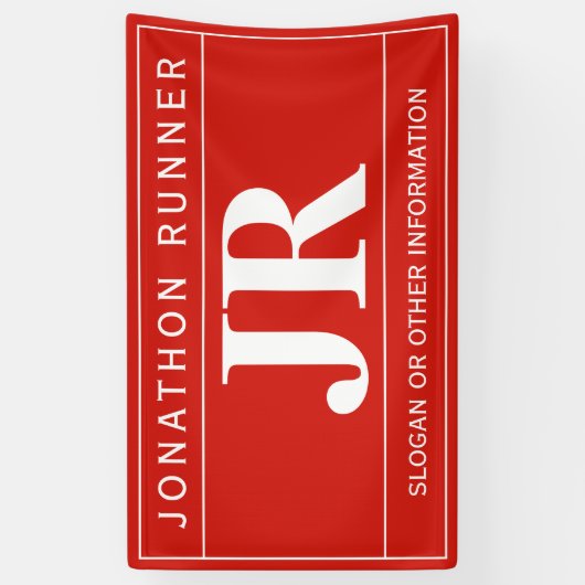 Moderne, oude professional | Rood en wit Spandoek (Verticaal)