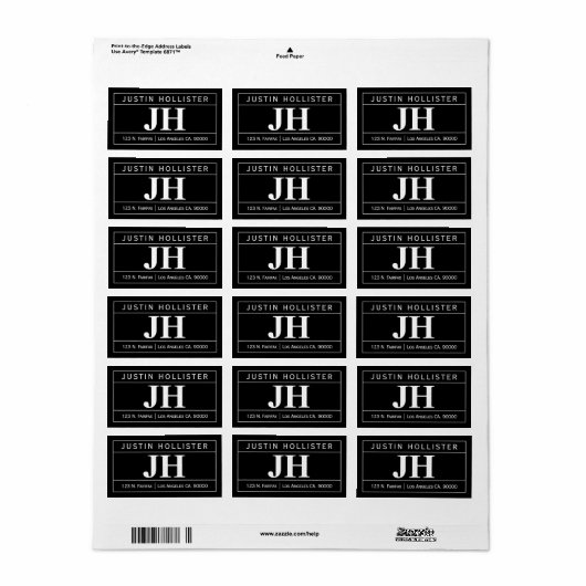 Moderne, oude professional | Zwart-wit Etiket (Full Sheet)