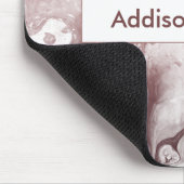 Moderne, oude Roos Gold & witte gemarmerde naam Muismat (Hoek)