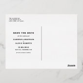 Moderne oude Typografie Foto slaat de datum op Folie Uitnodiging Briefkaart (Achterkant)