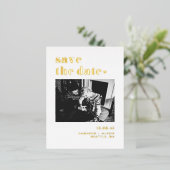 Moderne oude Typografie Foto slaat de datum op Folie Uitnodiging Briefkaart (Staand Voorkant)