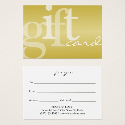 Moderne, oude Typografie Gold Foil Gift Kaart (Voorkant /achterkant)