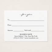 Moderne, oude Typografie Gold Foil Gift Kaart (Achterkant)