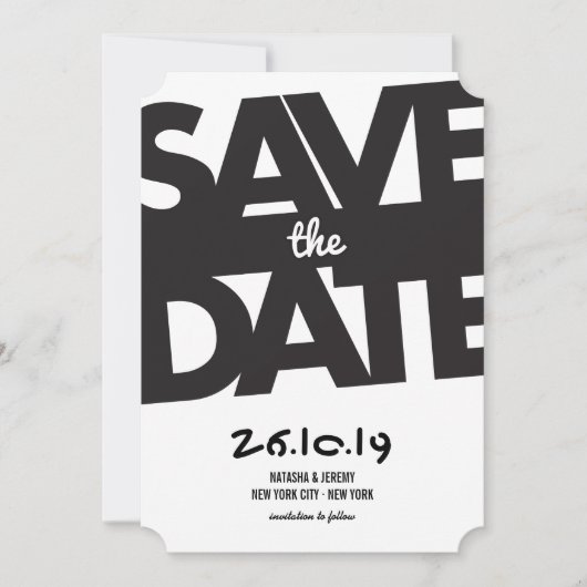 Moderne, oude typografie stijlvolle foto slaat de  save the date (Voorkant)