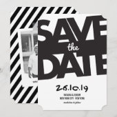 Moderne, oude typografie stijlvolle foto slaat de  save the date (Voorkant / Achterkant)