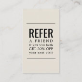 Moderne oude witte zwarte vetgedrukte lijnen salon aanbevelingskaartje (Voorkant)