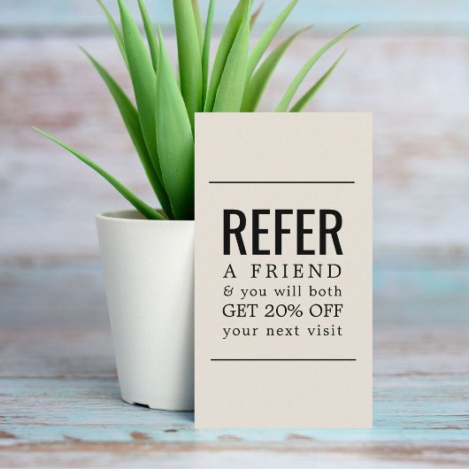 Moderne oude witte zwarte vetgedrukte lijnen salon aanbevelingskaartje