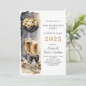 Moderne oudejaarsavond 2025 Discobal Kaart (Staand voorkant)