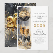 Moderne oudejaarsavond 2025 Discobal Kaart (Voorkant / Achterkant)