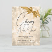 MODERNE oudejaarsavond Gouden Champagne Bokeh Goud Kaart (Staand voorkant)