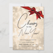MODERNE oudejaarsavond gouden champagne bokeh rode Kaart (Voorkant)