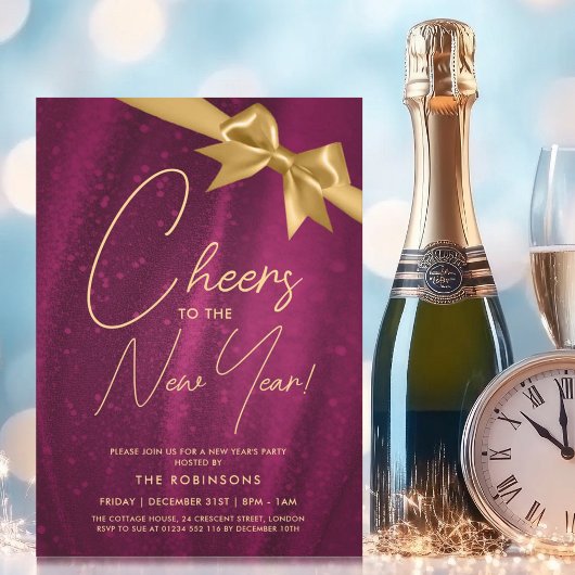 MODERNE oudejaarsavond Gouden Roze Sparkle Sequin  Kaart