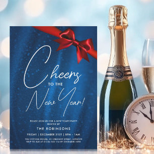 MODERNE oudejaarsavond Navy Blue Sparkle Sequin Bo Kaart