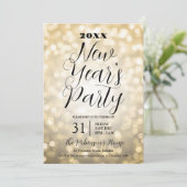 MODERNE oudejaarsavond partij gouden bokeh lichten Kaart (Staand voorkant)