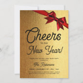 MODERNE oudejaarsavond partij gouden gloed rode bo Kaart (Voorkant)