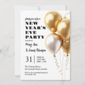 MODERNE oudejaarsavond viering gouden ballonnen Kaart (Voorkant)