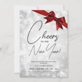MODERNE oudejaarsavond Zilveren Champagne Bokeh Bo Kaart (Voorkant)