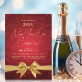 MODERNE oudejaarsfeest rode bokeh gouden boog Kaart