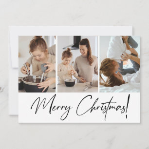 Moderne Ouderfoto's voor kerstscript Feestdagenkaart