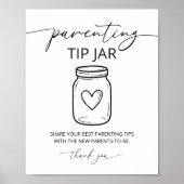 Moderne Ouderschapstips Baby Shower Feestspel Poster (Voorkant)