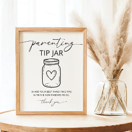 Moderne Ouderschapstips Baby Shower Feestspel Poster