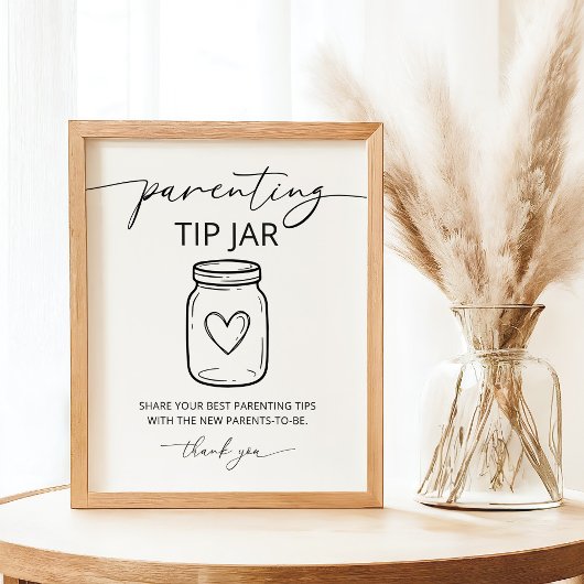 Moderne Ouderschapstips Baby Shower Feestspel Poster
