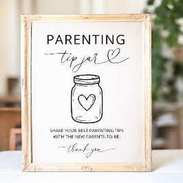 Moderne Ouderschapstips Baby Shower Feestspel Poster