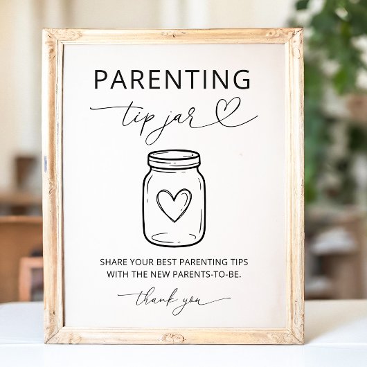 Moderne Ouderschapstips Baby Shower Feestspel Poster