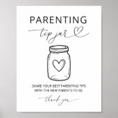 Moderne Ouderschapstips Baby Shower Feestspel Poster (Voorkant)