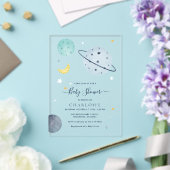 Moderne Outer Space Baby Shower Acryl Uitnodigingen (Insitu (Huwelijk))