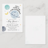Moderne Outer Space Girl Baby Shower Uitnodiging (Voorkant / Achterkant)
