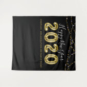 Moderne Ouwjaar zwart gouden foto achtergrond Wandkleed (Voorkant (horizontaal))